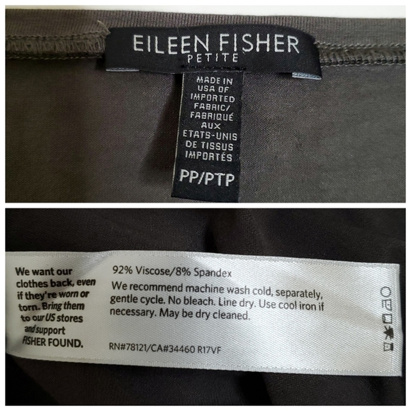 Eileen Fisher | Gray V Neck Viscose Jersey Dress - Picture 8 of 8